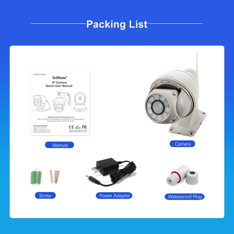 Sricam SP008C 5MP 10X Zoom IP66 Waterproof CCTV WiFi IP Camera Monitor, US Plug, EU Plug, UK Plug, AU Plug Sricam SP008C 5MP 10X Zoom IP66 Waterproof CCTV WiFi IP Camera Monitor, US Plug, EU Plug, UK Plug, AU Plug